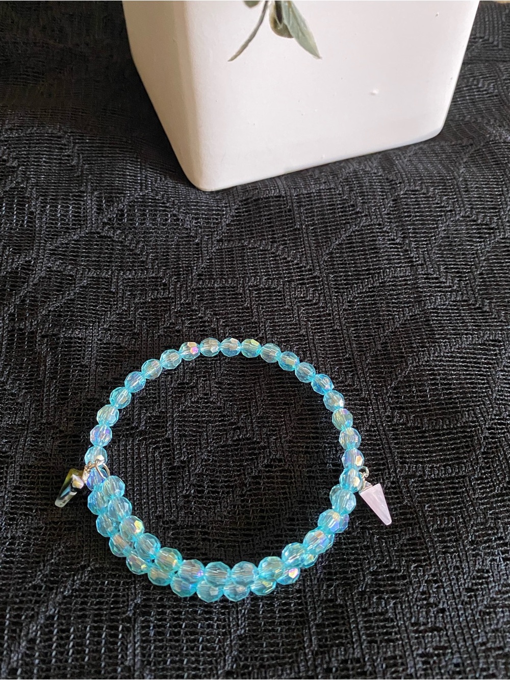 Crystal Bead Wrap Bracelet - Blue